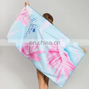 High Quality Sublimation Printing Hotel Shower Quick-Dry Microfiber Beach Towel With Logo thumbnail-5