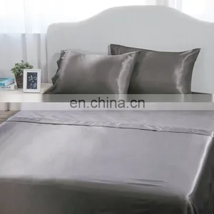 Wholesale Best Quality Gray Waterproof Material Microfiber Flat Fitted Plain Bed Sheet Set For Home thumbnail-6