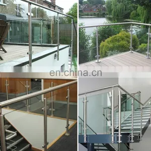 Hot Selling Stainless Steel Balustrade Stair Railing Hanrail Post Glass Clamp Fittings thumbnail-7
