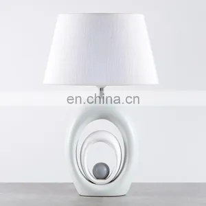 New Design Cheap Custom Logo White Ceramic Modern Table Lamp for Home Decor thumbnail-2