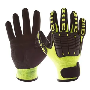 Waterproof Oil Gas Cut Resistant TPR Coated Anti Impact Gloves For Mechanic thumbnail-1