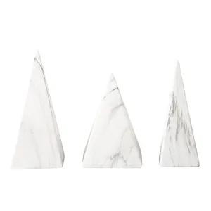 Water Transfer Printing Pyramid Figure Marble Triangular White Home Art Decoration thumbnail-5
