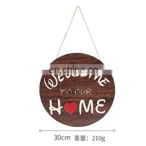 Rectangle Wooden Welcome Door Sign, Home Festival Decoration Wooden Door to Welcome thumbnail-4