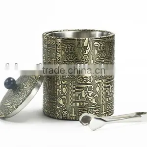 China 201 Stainless Steel And Leather Ice Bucket With Tongs KL-A222 thumbnail-1