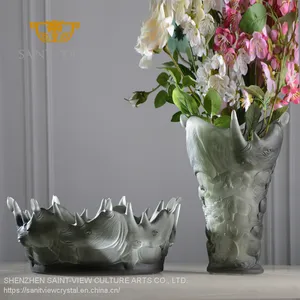 Folkcrafts Black Artwork Vase Rhinoceros Design Manufacturers Wholesale thumbnail-2