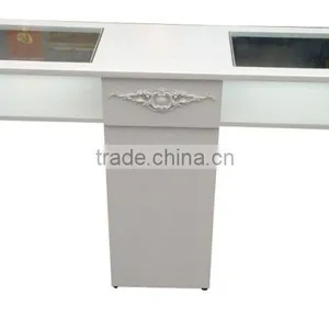 Salon Equipment:Double Nail Table, Manicure Table Nail Salon Furniture thumbnail-1
