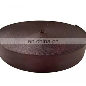 Hot Sales Durable Brown Color 47mm High Tenacity OEM Fabric Woven Polyester Webbing Strap for Airplane Car Seat Belt thumbnail-3