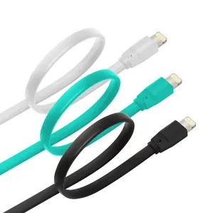 Premium Flat Noodle Mfi Lightn Ing Cable Fast Charging Data Usb Charger for Apple IPhone 7/7plus/8/8plus thumbnail-1