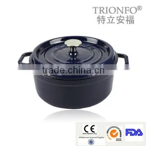 Trionfo Blue Pot Pre-seasoned Cast Iron Cookware Enameled Casserole Hot Pot thumbnail-1