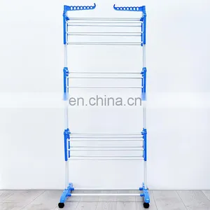 Foldable Houseware Stainless Steel Clothes Coats Towels Shirts Scarves Hats Dresses Ceiling Cloth Silicone Drying Rack thumbnail-2