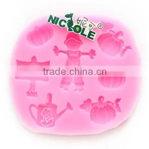 F0536 Nicole Hallowmas Pumpkin Silicone Molds For Cake Decorating Tool thumbnail-4