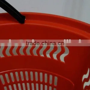 Plastic Shopping Basket With Wheels Shopping Rolling Basket With Wheels thumbnail-4