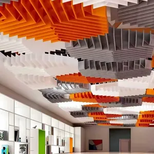 Polyester Fiber Modern Acoustic Ceiling Panel for Office School Cinema Auditorium Noise Reduction thumbnail-1