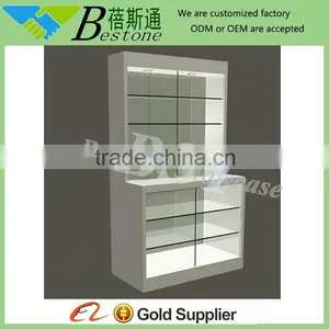 Single Floor Standing Jewelry Glass Tower Display Case for Ring/ Glass Jewelry Display Table thumbnail-1