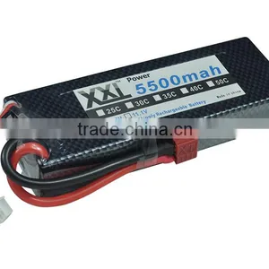 High Powe Hard Case Lipo Battery 5500mah 7.4v With Universal Plug System thumbnail-3