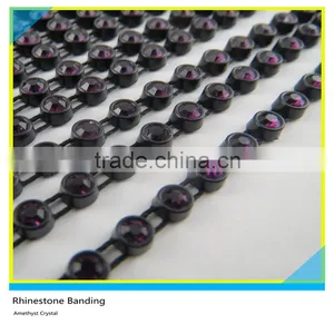 Single Plastic Rhinestone Banding Sew on Ss16 4mm Clear Crystal Clear Banding 1x130 Pcs 10 Yards thumbnail-2