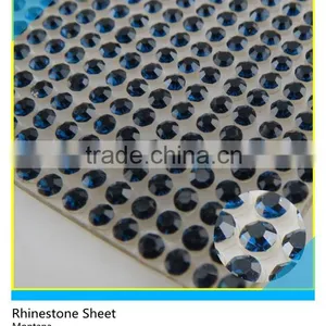 24x40cm Clear Pink Hot Fix Rhinestone Sheet Crystal Diamond Pointback Hotfix Rhinestone Mesh thumbnail-5