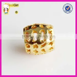 925 Sterling Silver Jewelry 18K Gold Plated Charm Beads for Braclet and Necklace Chain thumbnail-2