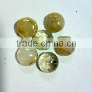 Golden Rutilated Quartz Calibrated Gemstone Cabochons thumbnail-1