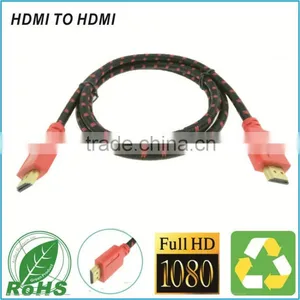 Red Braided HD TV Cable Sleeving Braided Cable High Speed Connect Wire For 3D TV Support 1080P Cable thumbnail-1