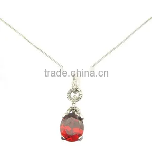 Color Zircon Pomegranate Sterling Silver Pendant thumbnail-1