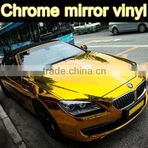 AIR Free 1.52*30m Chrome Mirror Vinyl for Car Wrapping Gold Color thumbnail-1
