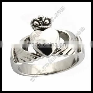Custom Heart Celtic Claddagh Band Ring thumbnail-4