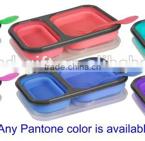 High Quality Kids and Adults Leakproof Eco-friendly Microwave Silicone Japanese Lunch Box thumbnail-3