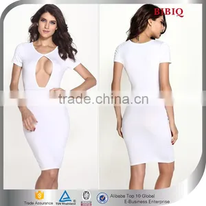 2016 Woman Clothing Cheap Sexy White Knee Length Dresses thumbnail-1