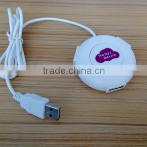 Promotional Gift Computer Round Shape 3 Port Usb Hub With Website Button thumbnail-2