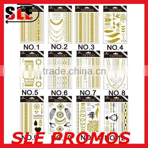 Metallic Gold Silver Black Jewelry Temporary Bling Tattoo thumbnail-1