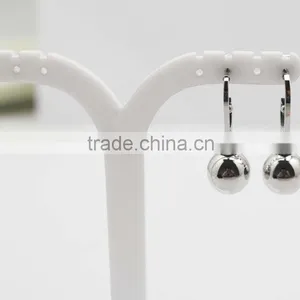 Silver Solid Stainless Steel Ball Pendant Fashion Earrings thumbnail-2