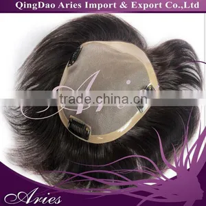 Human Hair Mens Toupee Best Solutation for Hair Loss Hair Toupee 7"x9" thumbnail-1