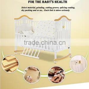Baby Furniture Wood Children Bed Wooden Baby Cribs Pine Toddler Bed thumbnail-2