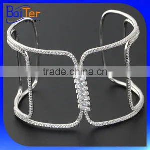 High Quality 925 Sterling Silver Wedding Cuff Bracelet Wholesale thumbnail-1