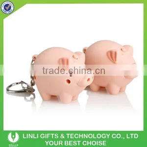Kids Promotional Items Led Sound Little Pig Keychain,Led Pig Key Ring,Led Pig Key Chain thumbnail-6