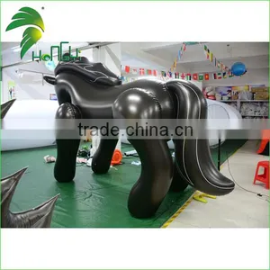 Hottest Large Funny PVC Standing Inflatable Cartoon Bounce Black Horse Toy thumbnail-4