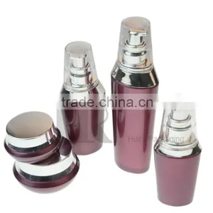 Purple Coating Unique Lotion Bottle Cream Jar Bottle Set Wholesale/individual thumbnail-1