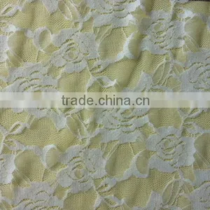 Rose Flower Nylon Lace Fabric in Stock Elastic Lace Fabric thumbnail-1