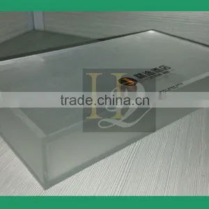Wholesale Rectangle Frost Acrylic Cosmetic Display Box With Hinged Cover thumbnail-3