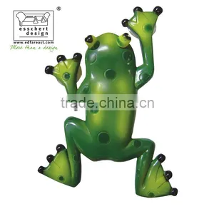 Designed Hand Painted Frog Shape Plastic Window Thermometer thumbnail-3