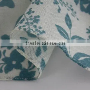 Green Floral Printed Light Wool Scarf With Fringe thumbnail-5