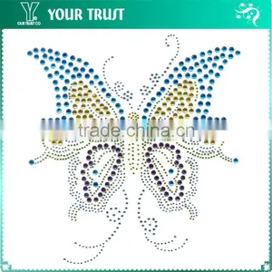 Clear Crystal Riding Bicycle Countryside Iron-on Hot Fix Motif Rhinestone thumbnail-4