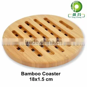 Round Bamboo Coffee Pot Mat thumbnail-1