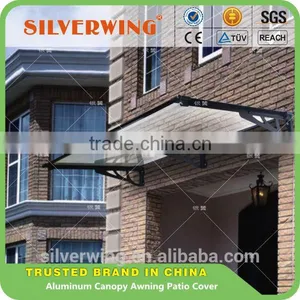 Wind Resistant Aluminum Polycarboante Door Canopy Porch Shelter Outdoor Patio Cover Awning Rain Protector 120 x 70 cm thumbnail-1
