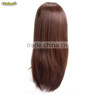 Brown Color Synthetic Hair Wigs Women's High Temperature Fiber Medium Lace Front Wig thumbnail-4