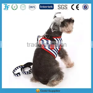 Blue & White Striped Sea Navy Pet Dog Harness and Leashes thumbnail-3