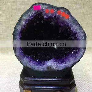 High Quality Natural Brazil Amethyst Geode Purple Quartz Crystal Large Geode for Sale thumbnail-1
