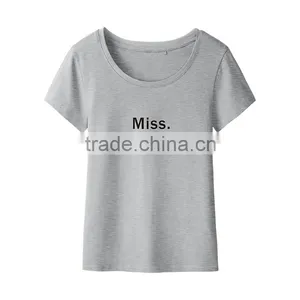 Fashion Short Sleeve O-neck Collar Full-size Fancy Printing Bamboo Fiber Women T-shirt thumbnail-6