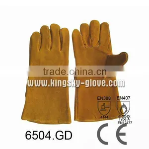 High Quality Aramid Cowhide Welding Glove With CE thumbnail-1